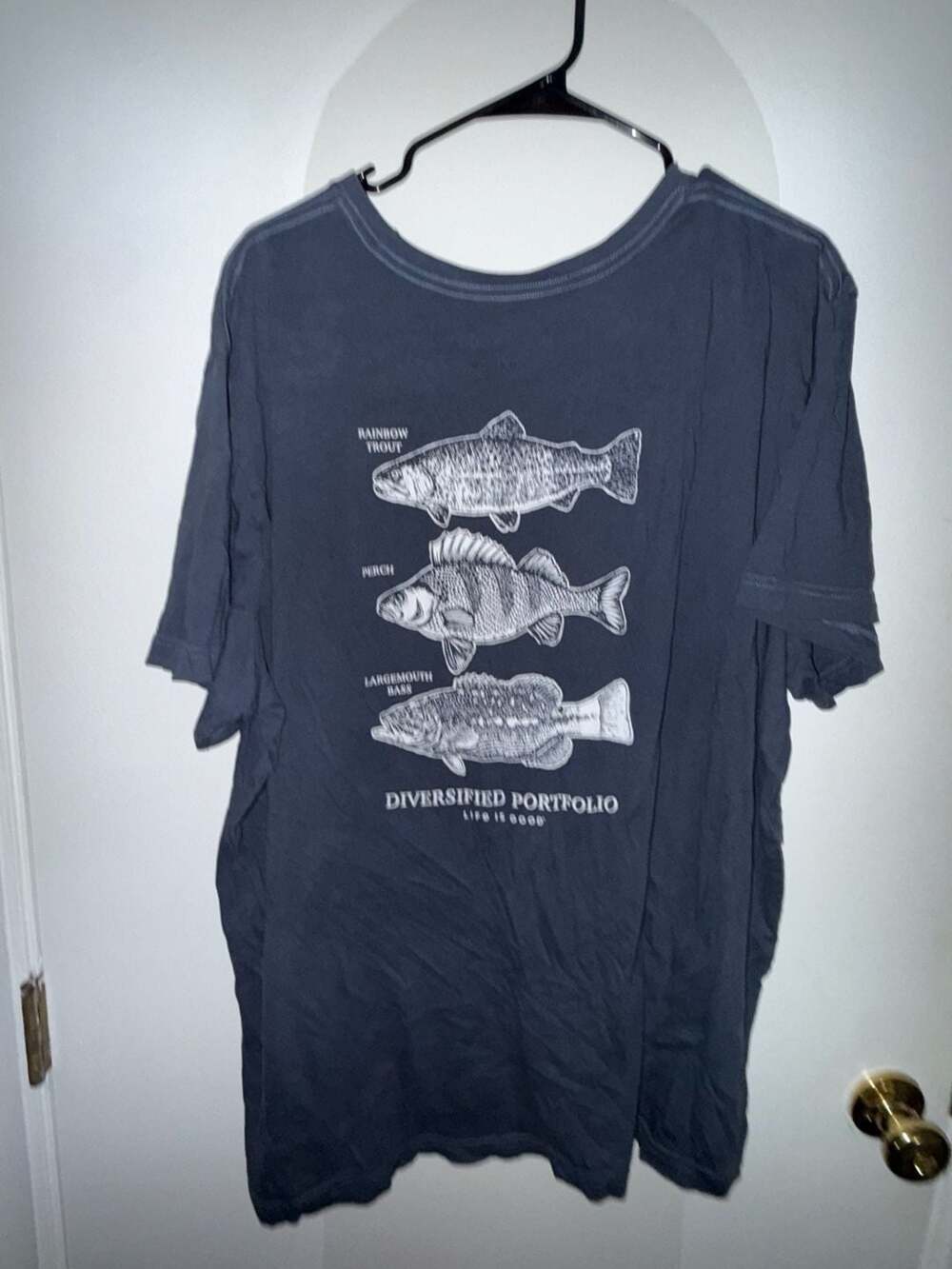 Life is Good Men's Diversified Portfolio Fish Crusher-Lite Graphic T-Shirt